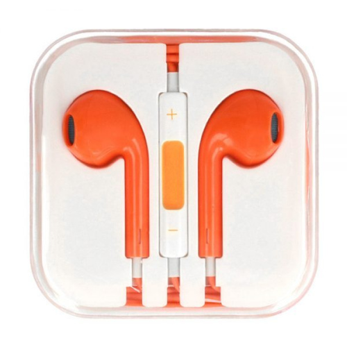 Ακουστικά Πορτοκαλί Κοκάλινα Με Audiojack