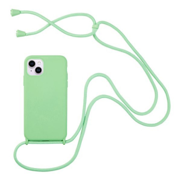 Iphone 14 Θήκη Σιλικόνης Πράσινο Ανοιχτό Με Κορδόνι