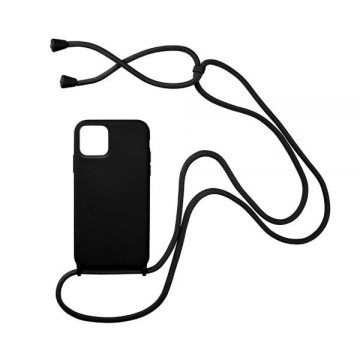 Iphone 13 Mini Θήκη Σιλικόνης Μαύρη Με Κορδόνι