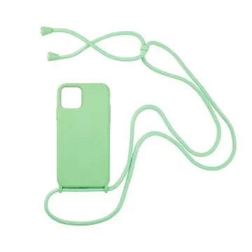 Iphone 13 Mini Θήκη Σιλικόνης Πράσινο Ανοιχτό Με Κορδόνι